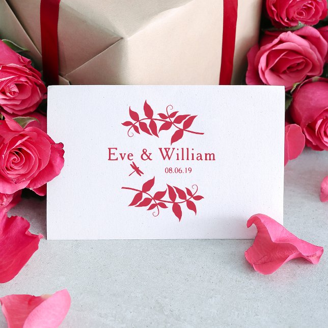 Small Dragonfly with Branches and leaves design Rubber Stamp (Creator Uploaded)