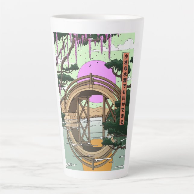 Small drops of water can also make a river latte mug (Front)