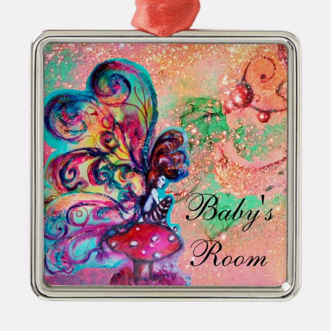 SMALL ELF OF MUSHROOMS DOOR HANGER METAL ORNAMENT (Front)