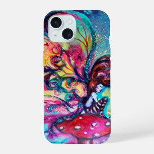 SMALL ELF OF MUSHROOMS Fantasy Blue iPhone 15 Case