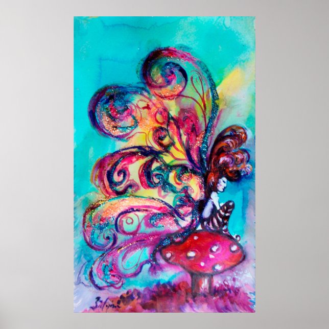 Small Elf of Mushrooms Poster (Front)