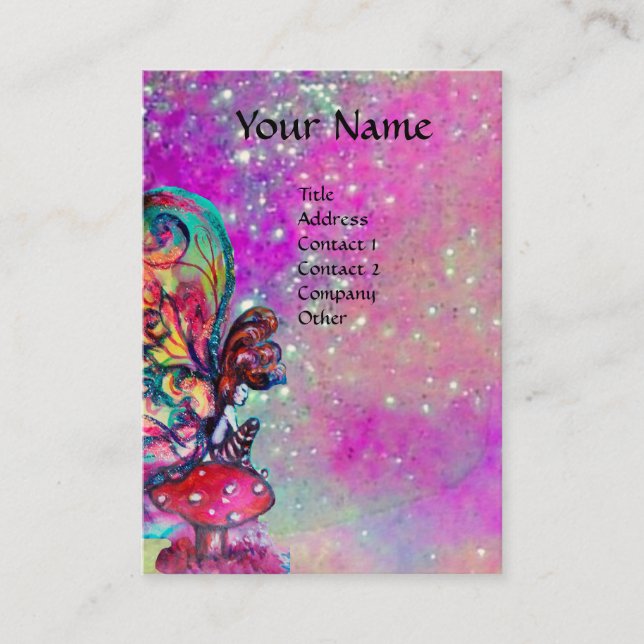 Small Elf of Mushrooms ,Violet,Purple Business Card (Front)