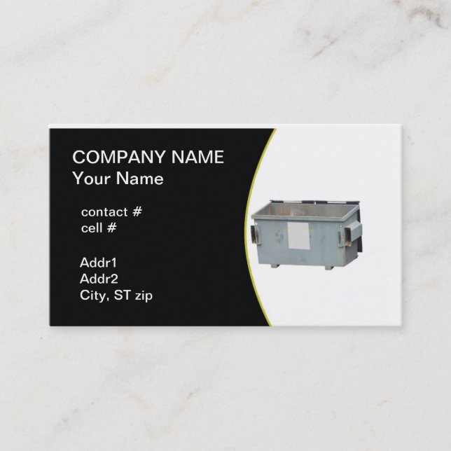 Small empty dumpster business card (Front)