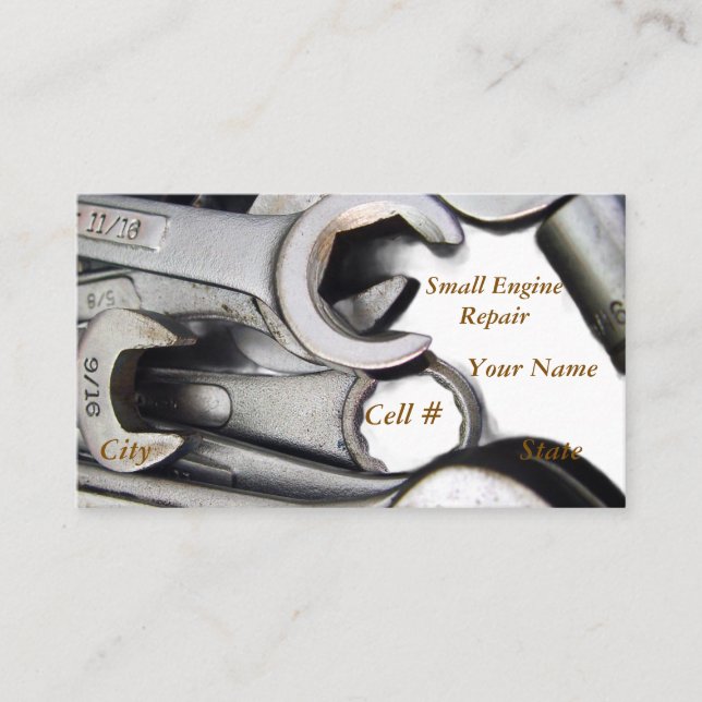 Small Engine / Automotive Repair Business Card (Front)