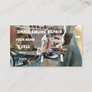 Small engine lawn mower repair business card