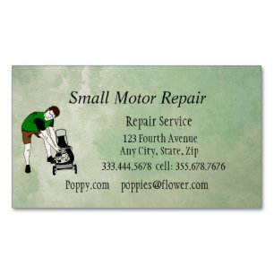 Small Engine Repair Custom Magnetic Business Card