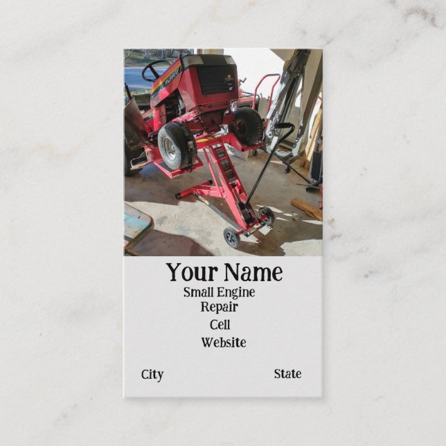 Small Engine Repair Service Business Card (Front)