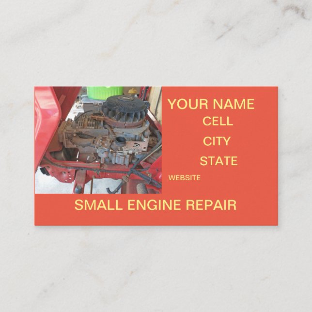  Small Engine Repair Shop Business Card (Front)