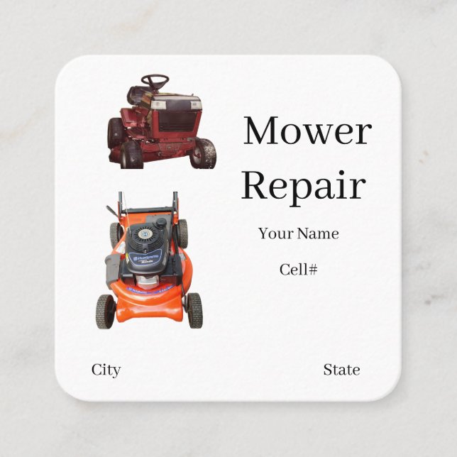 Small Engine Riding Mower Business Card (Front)