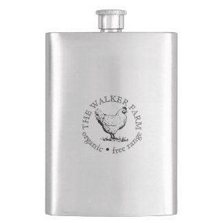 Small Farm Business Promotional Logo Hip Flask