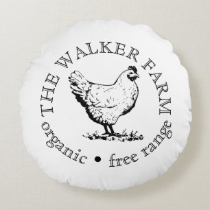 Small Farm Business Promotional Logo Round Cushion