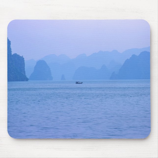 Small fishing boat in Ha Long Bay - Vietnam, Asia Mouse Pad (Front)