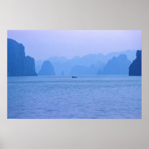 Small fishing boat in Ha Long Bay - Vietnam, Asia Poster