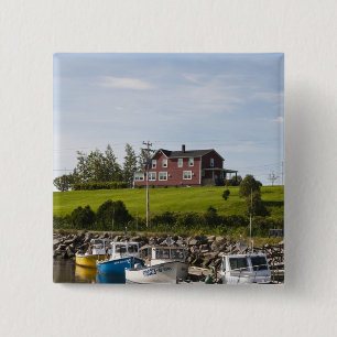 Small fishing village near Grande-Riviere, 15 Cm Square Badge