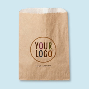 Small Flat Kraft Brown Paper Bags with Custom Logo