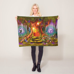 Small fleece blanket Magic Fairy Tree