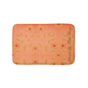 Small Floral Mat With Peach accented In Red
