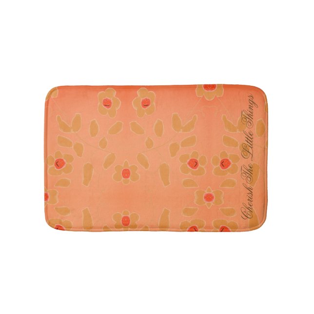 Small Floral Mat With Peach accented In Red (Front)