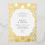 Small Floral Pressed Gold Wedding<br><div class="desc">A fresh elegant design in gold pressed foil to invite your guests in absolute style.</div>