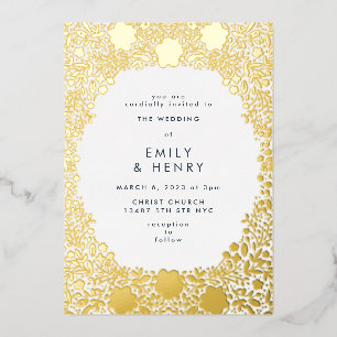 Small Floral Pressed Gold Wedding