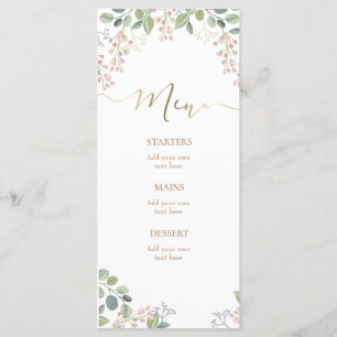 small flowers and greenery Menu