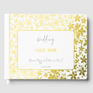 Small Flowers Foil Wedding Guest Book
