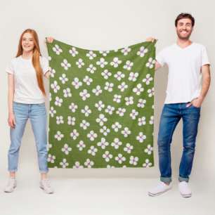 Small Flowers, Japanese Design Fleece Blanket