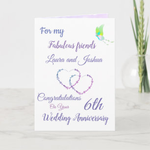 Small Friends 6th Anniversary design greeting Card