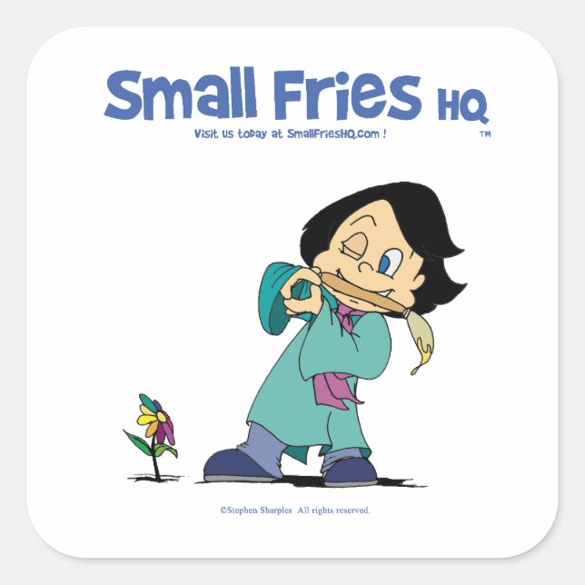 Small Fries HQ Kelly Sticker Sq (Front)