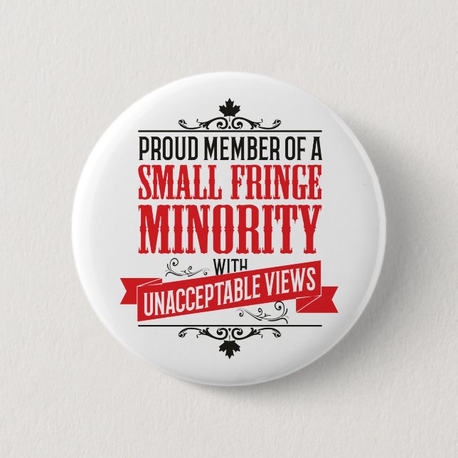 Small Fringe Minority with Unacceptable Views 6 Cm Round Badge (Front)