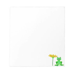 small frog and yellow flower notepad
