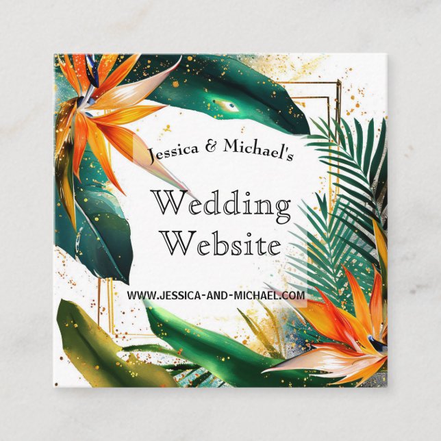 Small, funny Birds of Paradise Bliss Website card (Front)