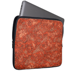 Small furrow texture on cardinal red to copper thr laptop sleeve