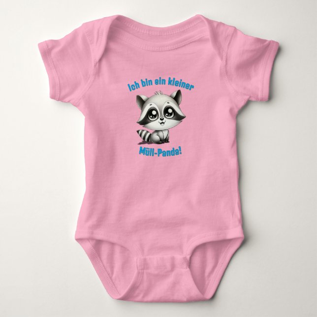 small garbage panda baby bodysuit (Front)
