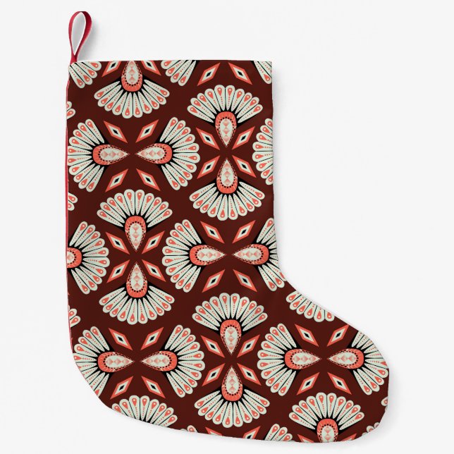 Small Geometric Motifs: Decoration Textile Pattern Christmas Stocking (Front)