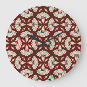 Small Geometric Motifs: Decoration Textile Pattern Large Clock