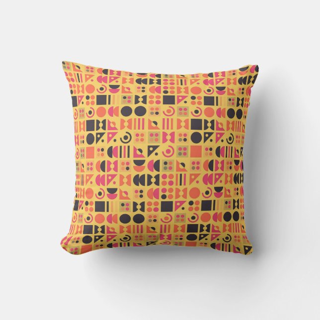 Small Geometric Pattern on Yellow Cushion (Front)