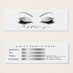 Small Gift Certificate Grey White Lashes Makeup