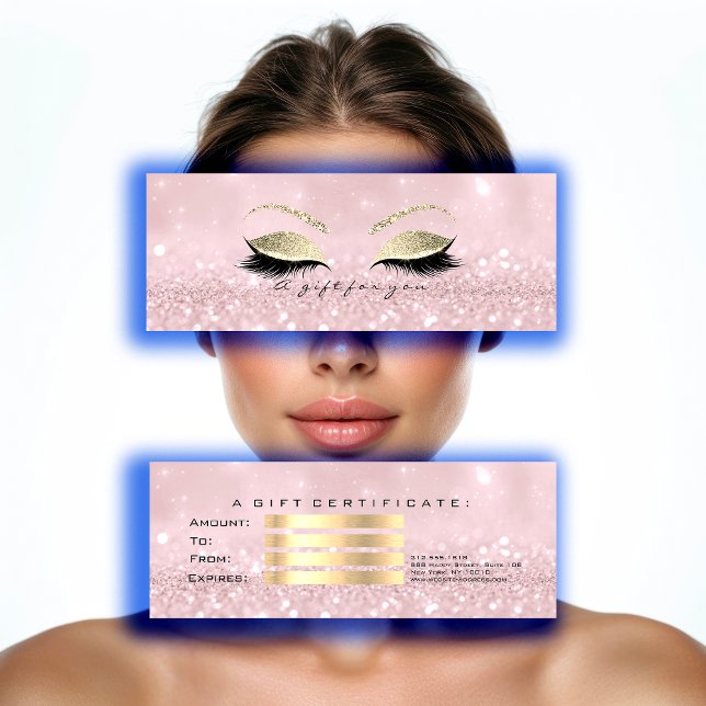 Small Gift Certificate Pink Glitter Lash Makeup1 (Small Gift Certificate Pink Glitter Lash Makeup)