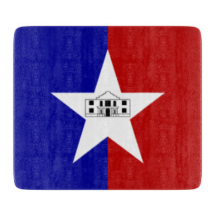 Small glass cutting board- flag of San Antonio Cutting Board