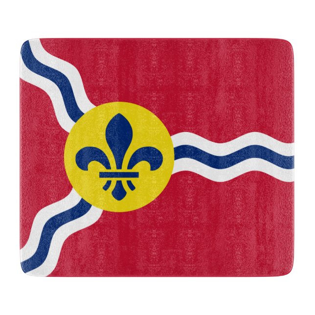 Small glass cutting board, flag of St. Louis Board (Front)