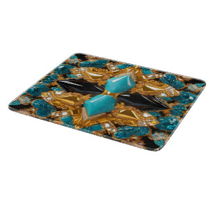 Small glass cutting board with Bahamas Colours