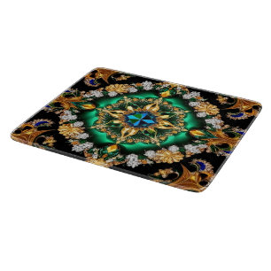 Small glass cutting board with Brazilian Colours