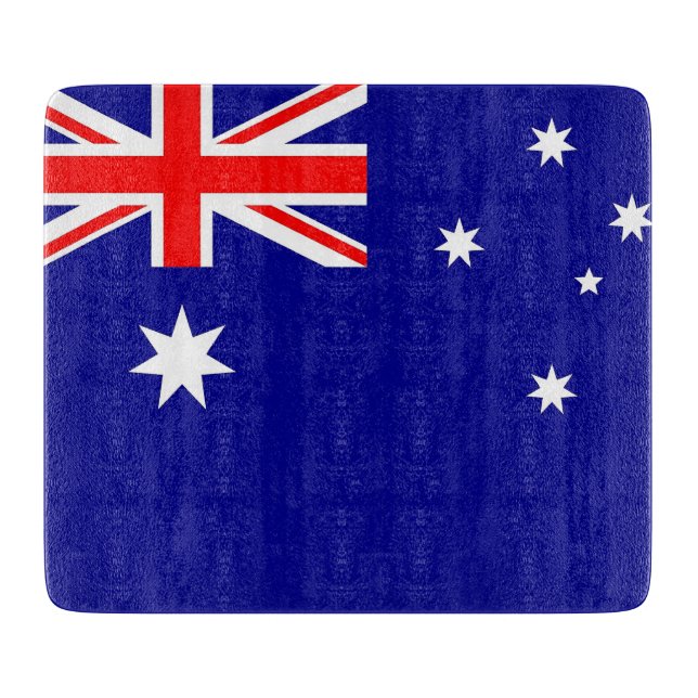 Small glass cutting board with flag of Australia (Front)