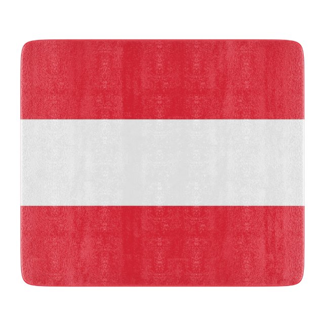 Small glass cutting board with flag of Austria (Front)