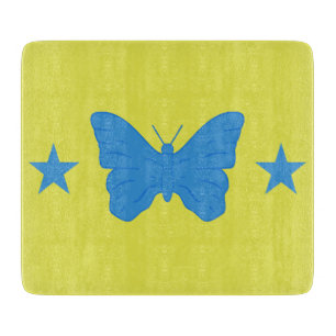 Small glass cutting board with flag of Bady Bassit