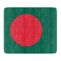 Small glass cutting board with flag of Bangladesh