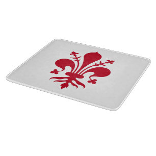 Small glass cutting board with flag of Florence