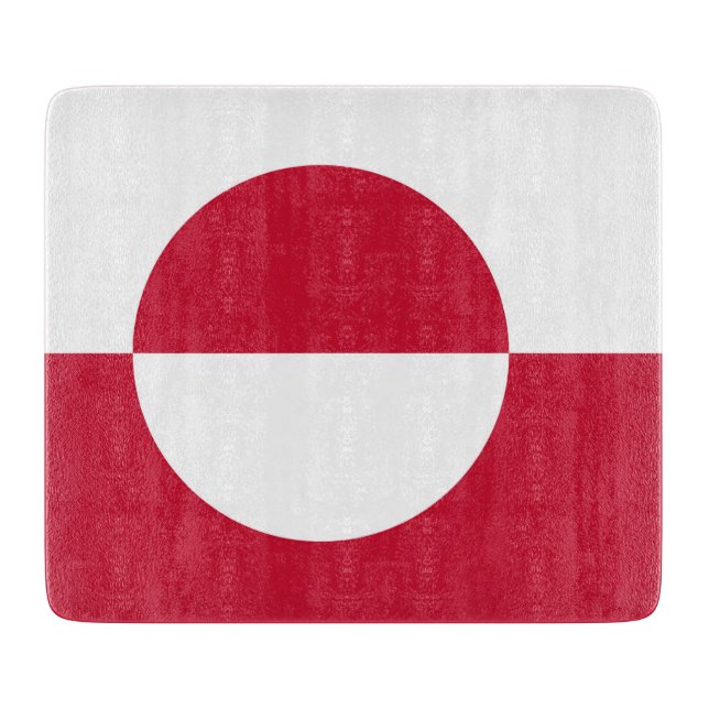 Small glass cutting board with flag of Greenland (Front)