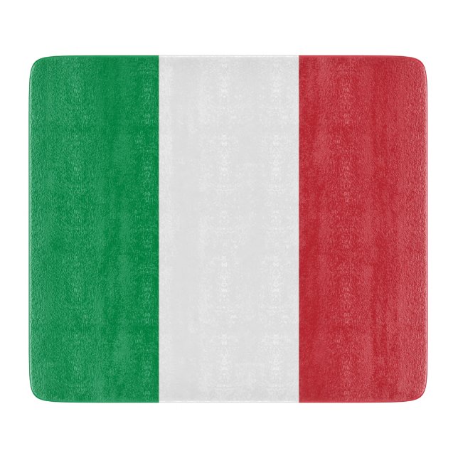 Small glass cutting board with flag of Italy (Front)
